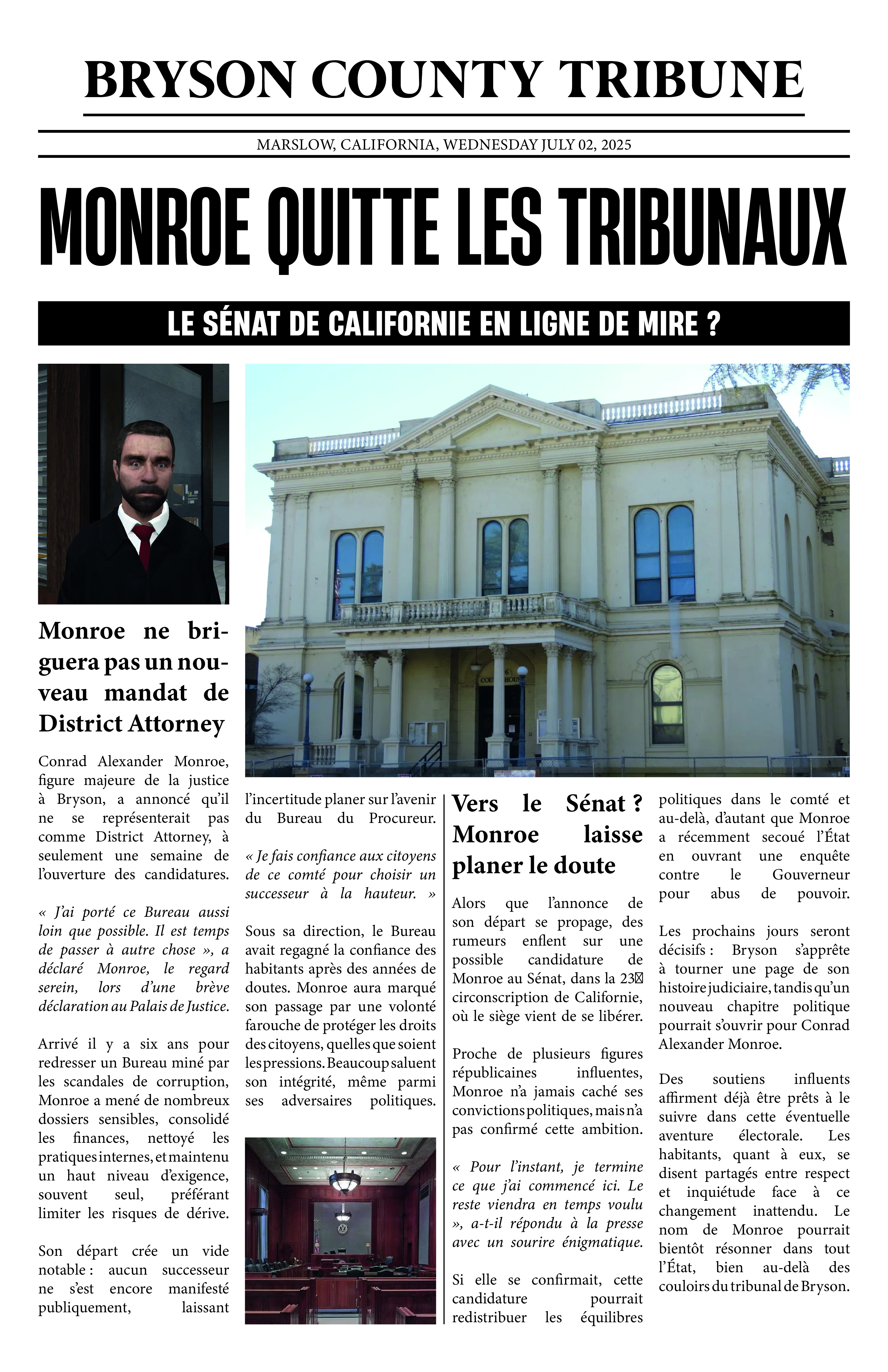 Monroe quitte les tribunaux | Bryson County Tribune